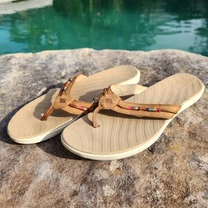 Sperry Seabrooke Thread Wrap Tan Flip Flop